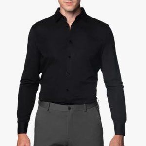 NWT-Club Rave Wrinkle-resistant Cotton -Lycra Shirt - Black